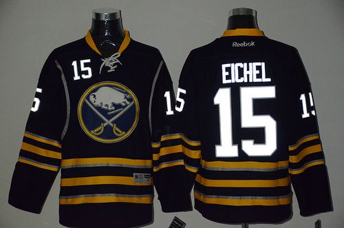 Sabres #15 Jack Eichel Navy Blue Reflective Version Stitched NHL Jersey