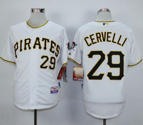 Youth Pirates #29 Francisco Cervelli White Cool Base Stitched Baseball Jersey
