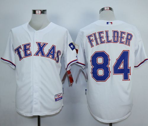 Rangers #84 Prince Fielder White Cool Base Stitched Baseball Jersey