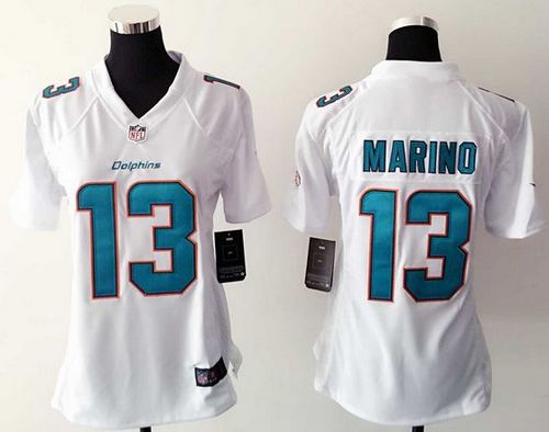 Women's Nike Dolphins #13 Dan Marino White Stitched NFL Elite Jersey