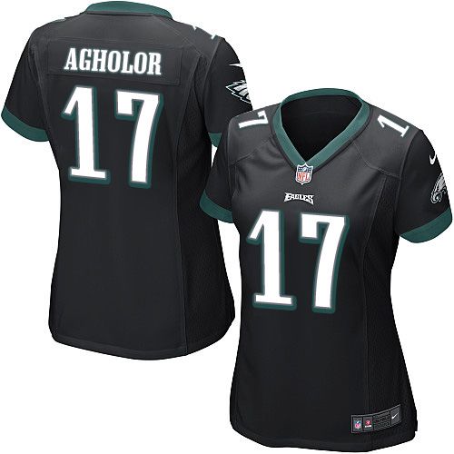 Women's Nike Eagles #17 Nelson Agholor Black Alternate Stitched NFL New Elite Jersey