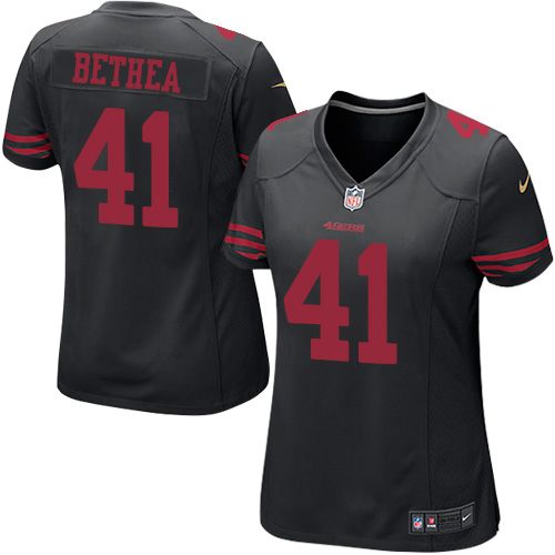 Women's Nike 49ers #41 Antoine Bethea Black Alternate Stitched NFL Elite Jersey
