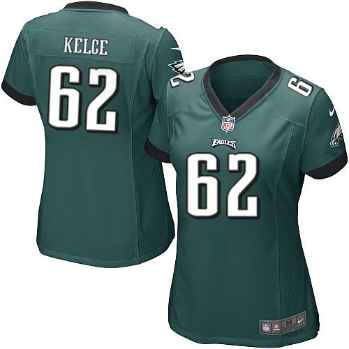 Women's Nike Eagles #62 Jason Kelce Midnight Green Team Color Stitched NFL New Elite Jersey