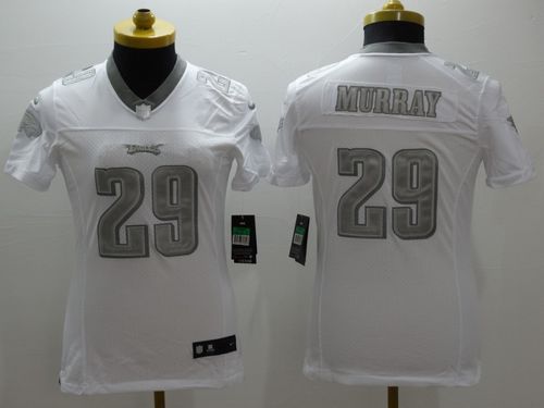 Women's Nike Eagles #29 DeMarco Murray White Stitched NFL Limited Platinum Jersey