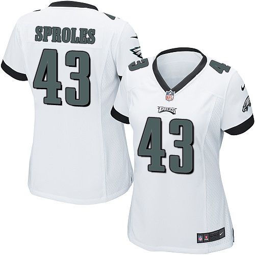 Women's Nike Eagles #43 Darren Sproles White Stitched NFL New Elite Jersey