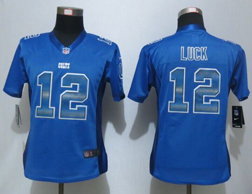 Women's Nike Colts #12 Andrew Luck Royal Blue Team Color Stitched NFL Elite Strobe Jersey