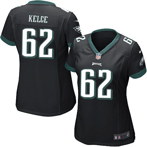 Women's Nike Eagles #62 Jason Kelce Black Alternate Stitched NFL New Elite Jersey