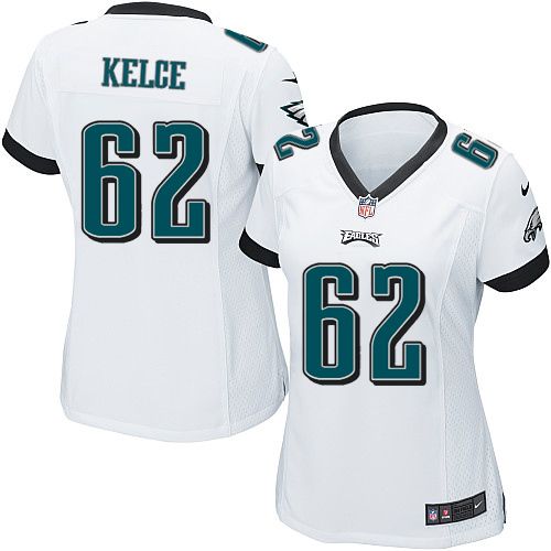 Women's Nike Eagles #62 Jason Kelce White Stitched NFL New Elite Jersey