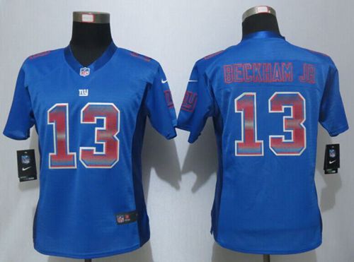 Women's Nike Giants #13 Odell Beckham Jr Royal Blue Team Color Stitched NFL Elite Strobe Jersey