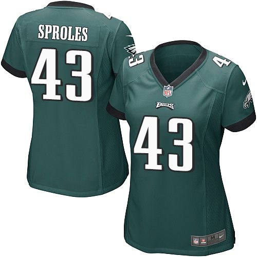 Women's Nike Eagles #43 Darren Sproles Midnight Green Team Color Stitched NFL New Elite Jersey