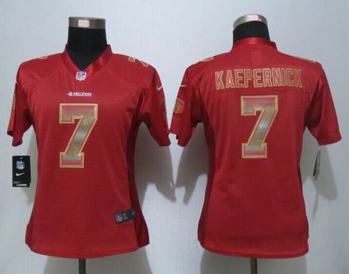 Women's Nike 49ers #7 Colin Kaepernick Red Team Color Stitched NFL Elite Strobe Jersey