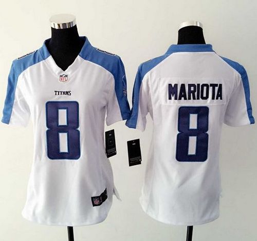Women's Nike Titans #8 Marcus Mariota White Stitched NFL Elite Jersey