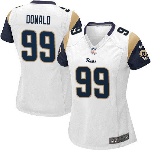 Women's Nike Rams #99 Aaron Donald White Stitched NFL Elite Jersey