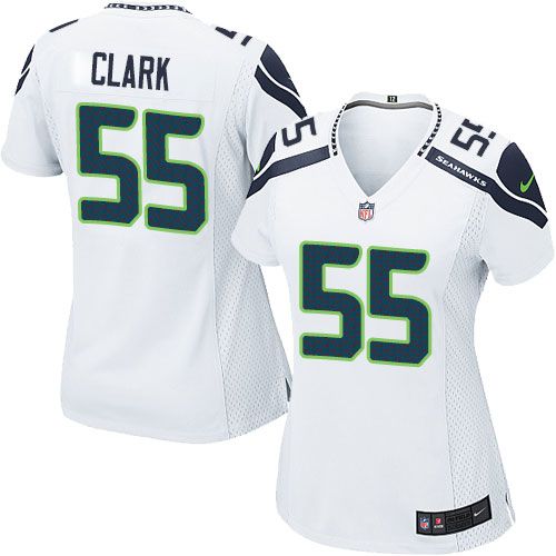 Women's Nike Seahawks #55 Frank Clark White Stitched NFL Elite Jersey