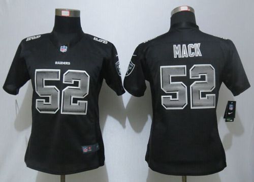 Women's Nike Raiders #52 Khalil Mack Black Team Color Stitched NFL Elite Strobe Jersey