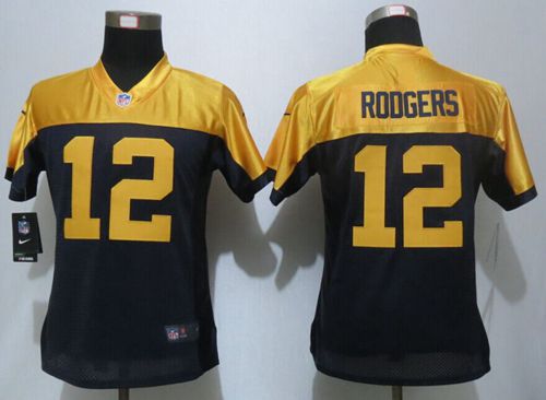 Women's Nike Packers #12 Aaron Rodgers Navy Blue Alternate Stitched NFL New Limited Jersey
