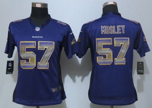 Women's Nike Ravens #57 C.J. Mosley Purple Team Color Stitched NFL Elite Strobe Jersey