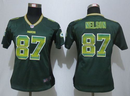 Women's Nike Packers #87 Jordy Nelson Green Team Color Stitched NFL Elite Strobe Jersey