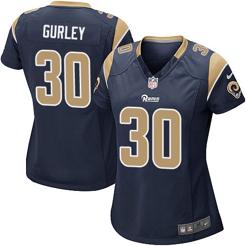 Women's Nike Rams #30 Todd Gurley Navy Blue Team Color Stitched NFL Elite Jersey