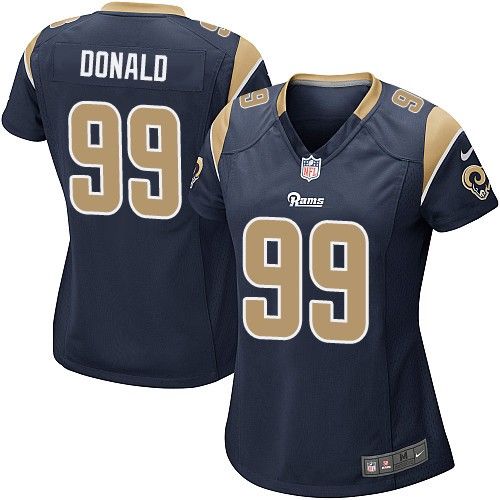 Women's Nike Rams #99 Aaron Donald Navy Blue Team Color Stitched NFL Elite Jersey
