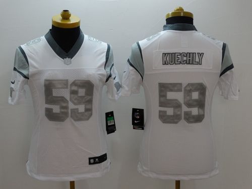 Women's Nike Panthers #59 Luke Kuechly White Stitched NFL Limited Platinum Jersey