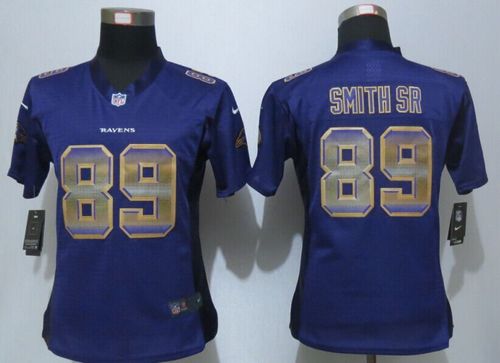 Women's Nike Ravens #89 Steve Smith Sr Purple Team Color Stitched NFL Elite Strobe Jersey