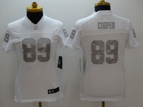 Women's Nike Raiders #89 Amari Cooper White Stitched NFL Limited Platinum Jersey