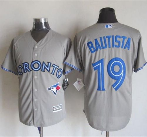 Blue Jays #19 Jose Bautista Grey New Cool Base Stitched Baseball Jersey