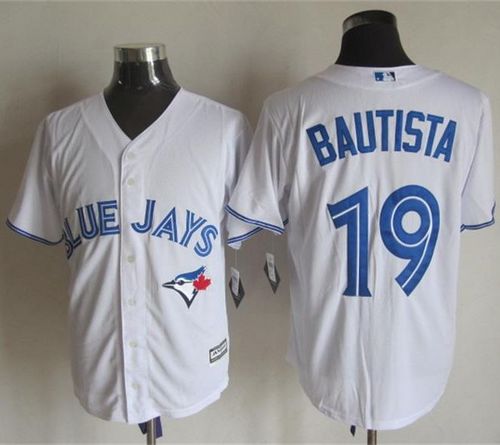 Blue Jays #19 Jose Bautista White New Cool Base Stitched Baseball Jersey