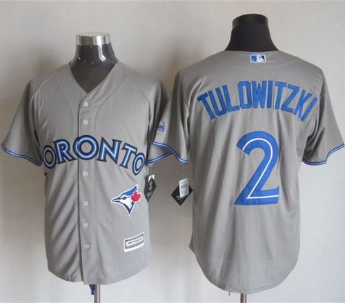 Blue Jays #2 Troy Tulowitzki Grey New Cool Base Stitched Baseball Jersey