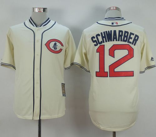 Cubs #12 Kyle Schwarber Cream 1929 Turn Back The Clock Stitched Baseball Jersey