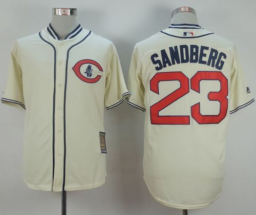 Cubs #23 Ryne Sandberg Cream 1929 Turn Back The Clock Stitched Baseball Jersey