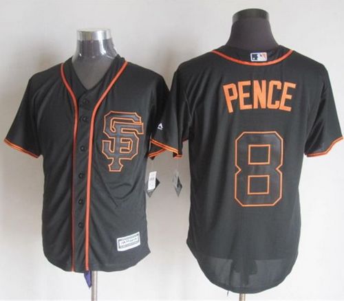 Giants #8 Hunter Pence Black Alternate New Cool Base Stitched Baseball Jersey