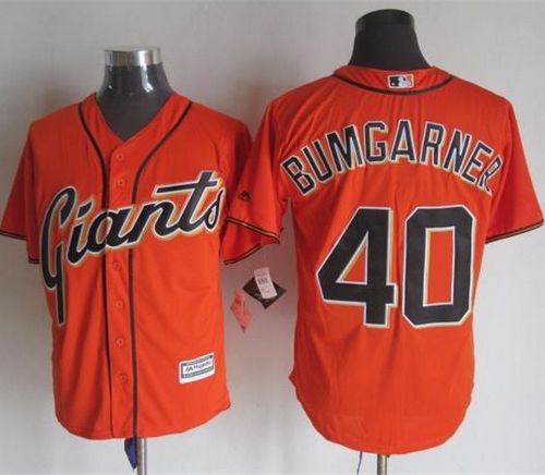 Giants #40 Madison Bumgarner Orange Alternate New Cool Base Stitched Baseball Jersey