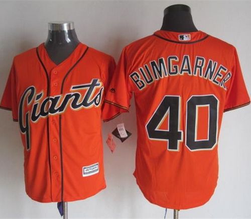 Giants #40 Madison Bumgarner Orange Alternate New Cool Base Stitched Baseball Jersey Giants #40 Madison Bumgarner Orange Alternate New Cool Base Stitched Baseball Jersey