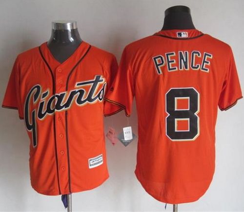 Giants #8 Hunter Pence Orange Alternate New Cool Base Stitched Baseball Jersey