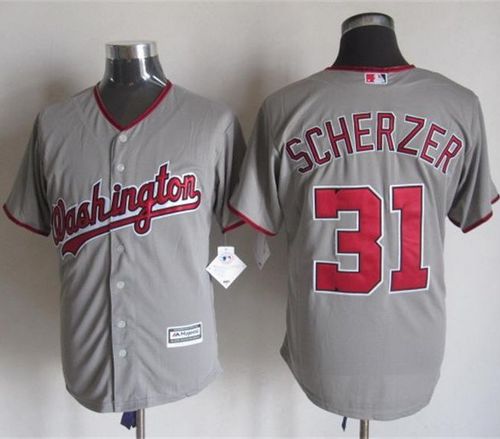 Nationals #31 Max Scherzer Grey New Cool Base Stitched Baseball Jersey