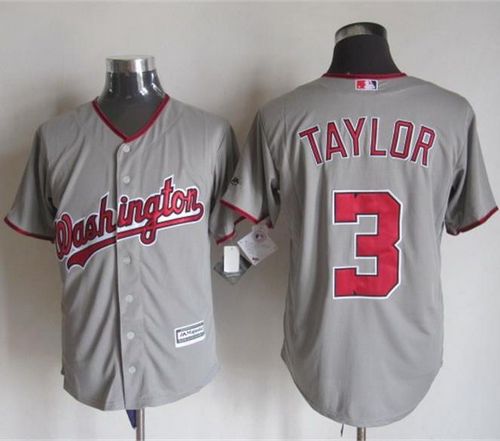 Nationals #3 Michael Taylor Grey New Cool Base Stitched Baseball Jersey