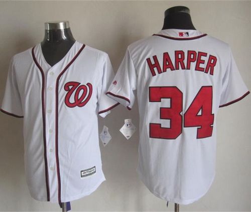 Nationals #34 Bryce Harper White New Cool Base Stitched Baseball Jersey
