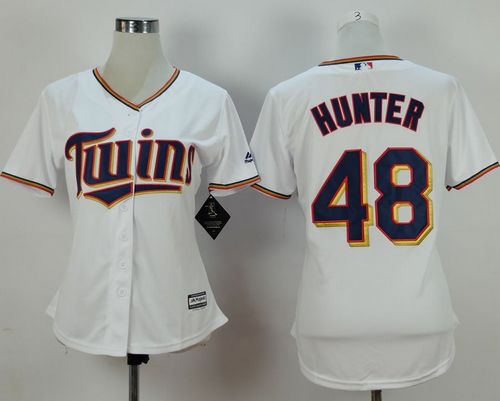 Women's Twins #48 Torii Hunter White Home Stitched Baseball Jersey