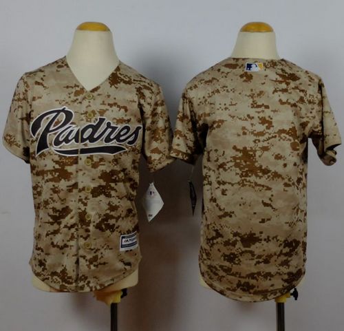 Youth Padres Blank Camo Alternate 2 Stitched Baseball Jersey