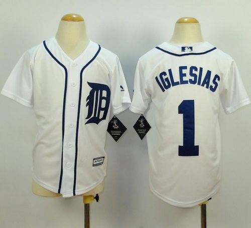 Youth Tigers #1 Jose Iglesias White Cool Base Stitched Baseball Jersey
