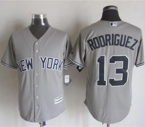 Yankees #13 Alex Rodriguez Grey New Cool Base Stitched Baseball Jersey