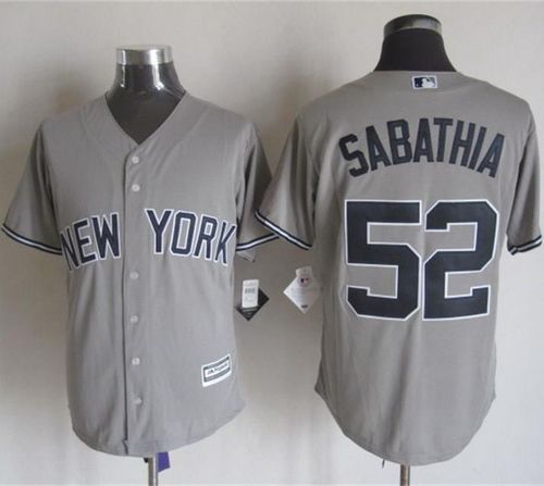 Yankees #52 C.C. Sabathia Grey New Cool Base Stitched Baseball Jersey