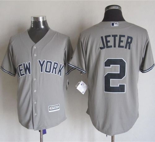 Yankees #2 Derek Jeter Grey New Cool Base Stitched Baseball Jersey