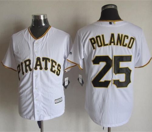 Pirates #25 Gregory Polanco White New Cool Base Stitched Baseball Jersey