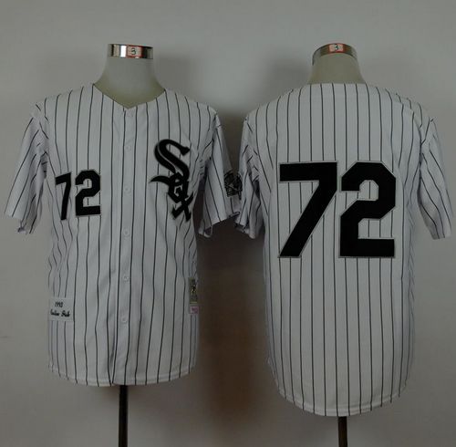 White Sox #72 Carlton Fisk White Mitchell And Ness 1993 Stitched Baseball Jersey