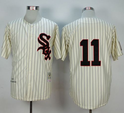 White Sox #11 Luis Aparicio Cream Mitchell And Ness 1959 Stitched Baseball Jersey