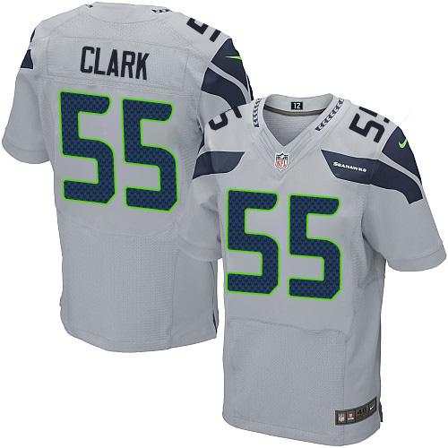 Nike Seahawks #55 Frank Clark Grey Alternate Men's Stitched NFL Elite Jersey