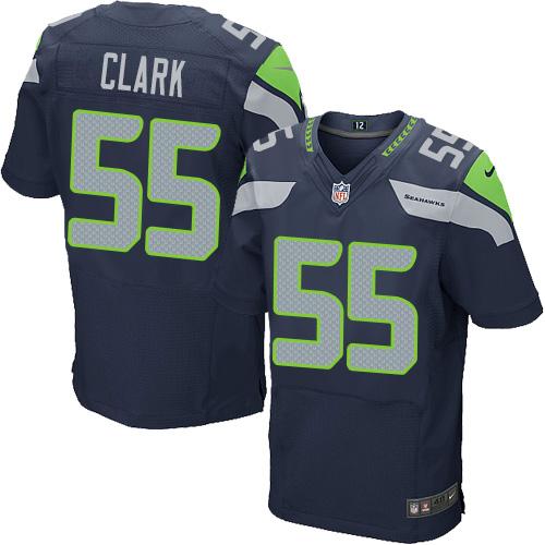 Nike Seahawks #55 Frank Clark Steel Blue Team Color Men's Stitched NFL Elite Jersey